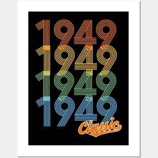 Classic Born in 1949 Vintage Style Birthday Gift Posters and Art